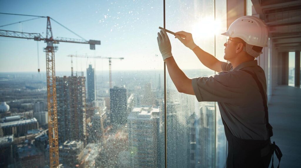 Post-construction cleaning for new high-rise buildings in Phoenix.