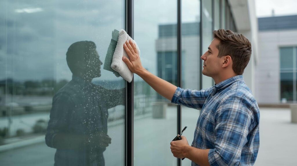 Post-construction commercial window cleaning in Phoenix.