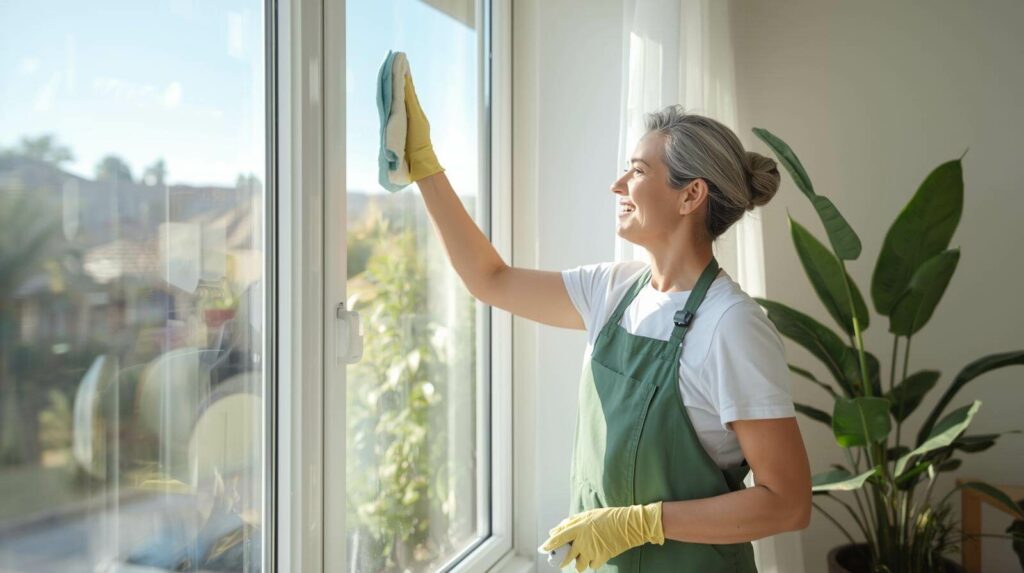 Residential eco-friendly window cleaning using biodegradable products
